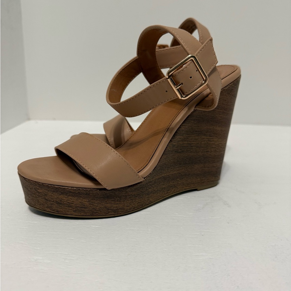 Charlotte Russe Tan Wedge Sandals